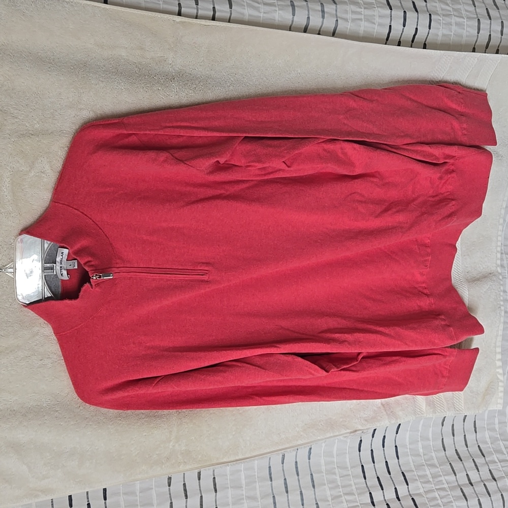 Peter Milar 1/4 zip sweater Clay Rose (coral) color